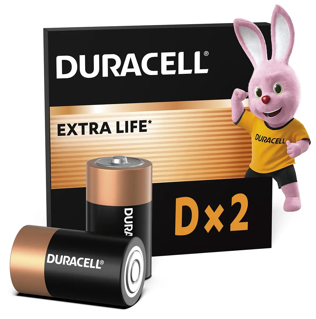Лужні батареї Duracell D, 2 шт. (6409611)