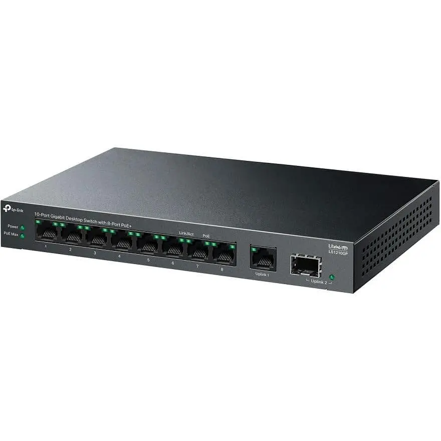 Комутатор TP-Link LiteWave LS1210GP 10-Port Gigabit PoE+ (LS1210GP) - фото 2