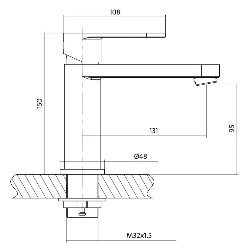 Змішувач для умивальника Cersanit Elio S951-147 з донним клапаном Хром 30412 - фото 2