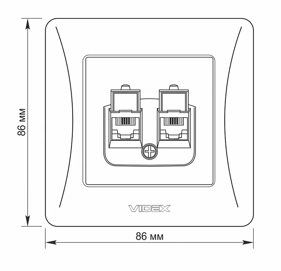 Розетка Videx Binera CAT3+CAT3 подвійна телефонна чорний графіт (VF-BNSK2TF3-BG) - фото 5