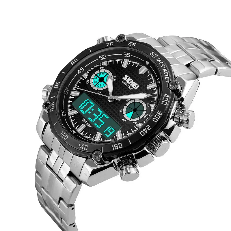 Наручний годинник чоловічий Skmei 1204 Black Black, 1204BK (15898) - фото 4