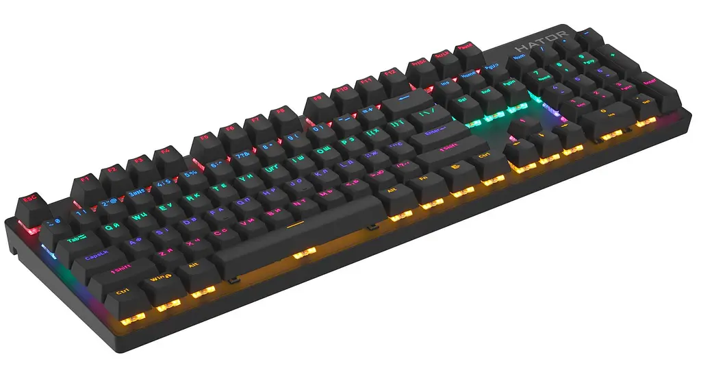 Клавіатура HATOR Starfall Rainbow Origin Red RGB USB Black (HTK-608) Б/в - фото 3