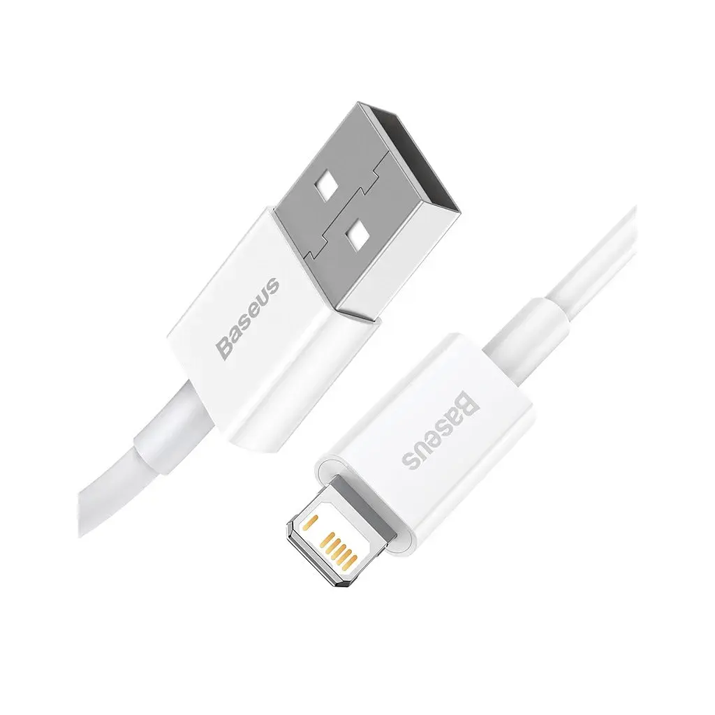 Дата кабель USB 2.0 AM to Lightning 1.0m 2.4A white Baseus (CALYS-A02) - фото 2