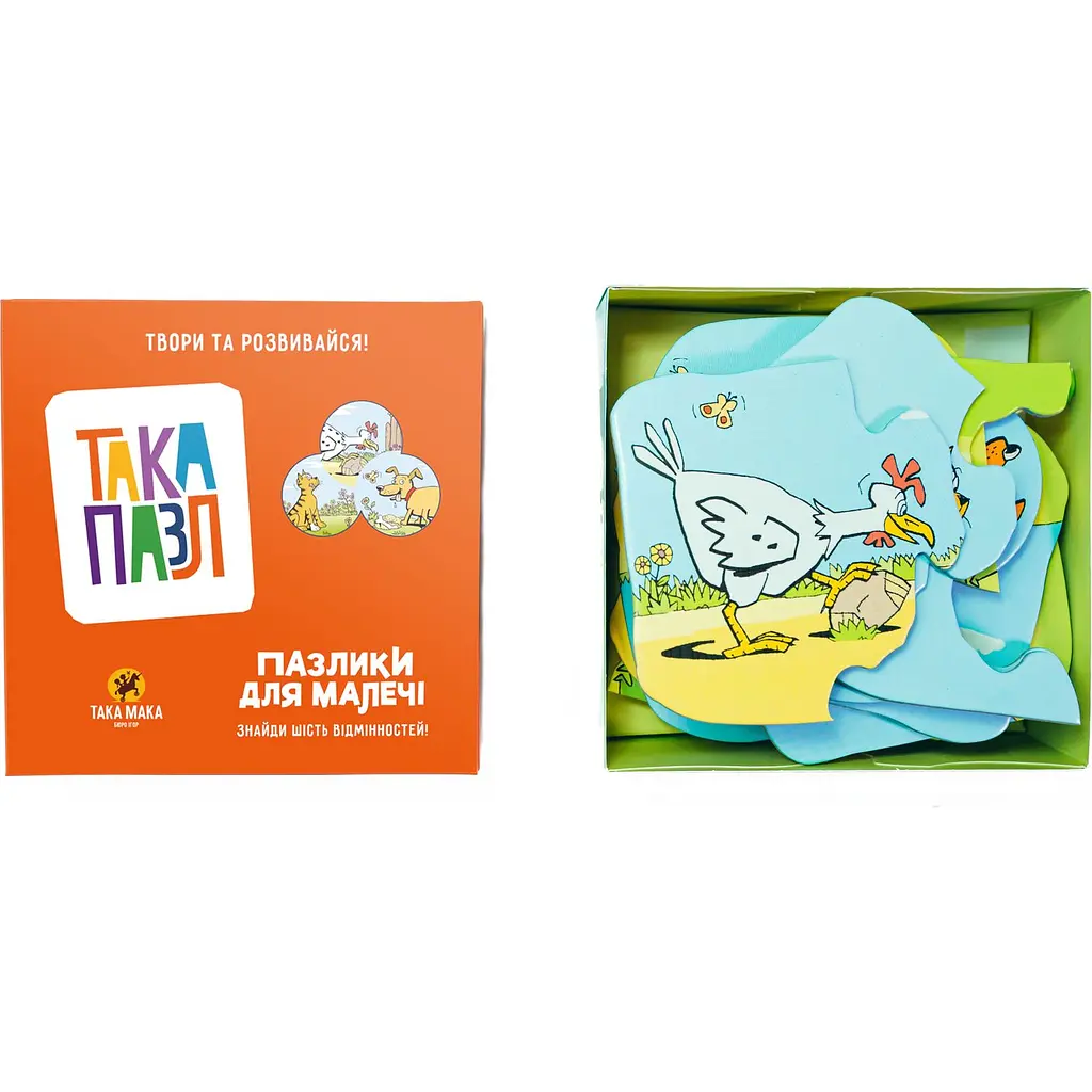 Пазли для дітей Така Мака Така Пазл Песик, Котик, Курочка 18 елементів (190001-UA) - фото 2