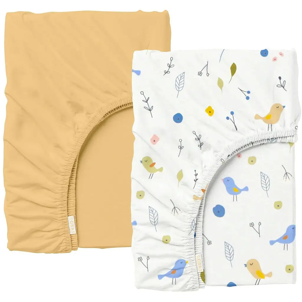 Набір простирадло на резинці Cosas Honey Songbirds 90х200х20 см (Set_11Honey_GoldenSongbirds_90x200_2)