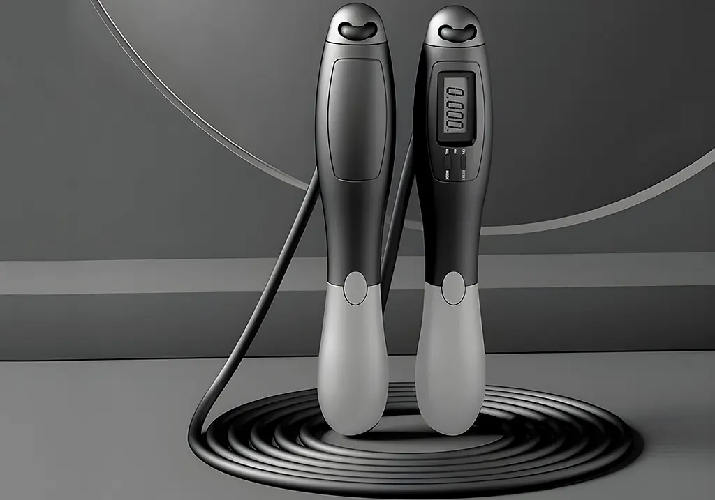 Скоростная скакалка со счетчиком EasyFit черный-серый (EF-1916-GY) - фото 4