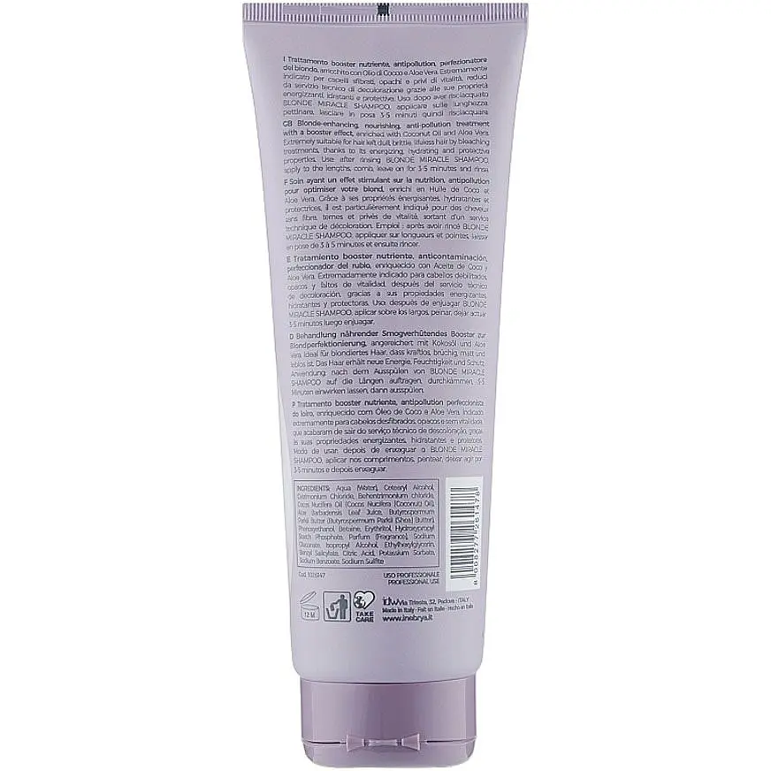 Интенсивная питательная маска для блонда Inebrya Blonde Miracle Nectar 250 мл - фото 2