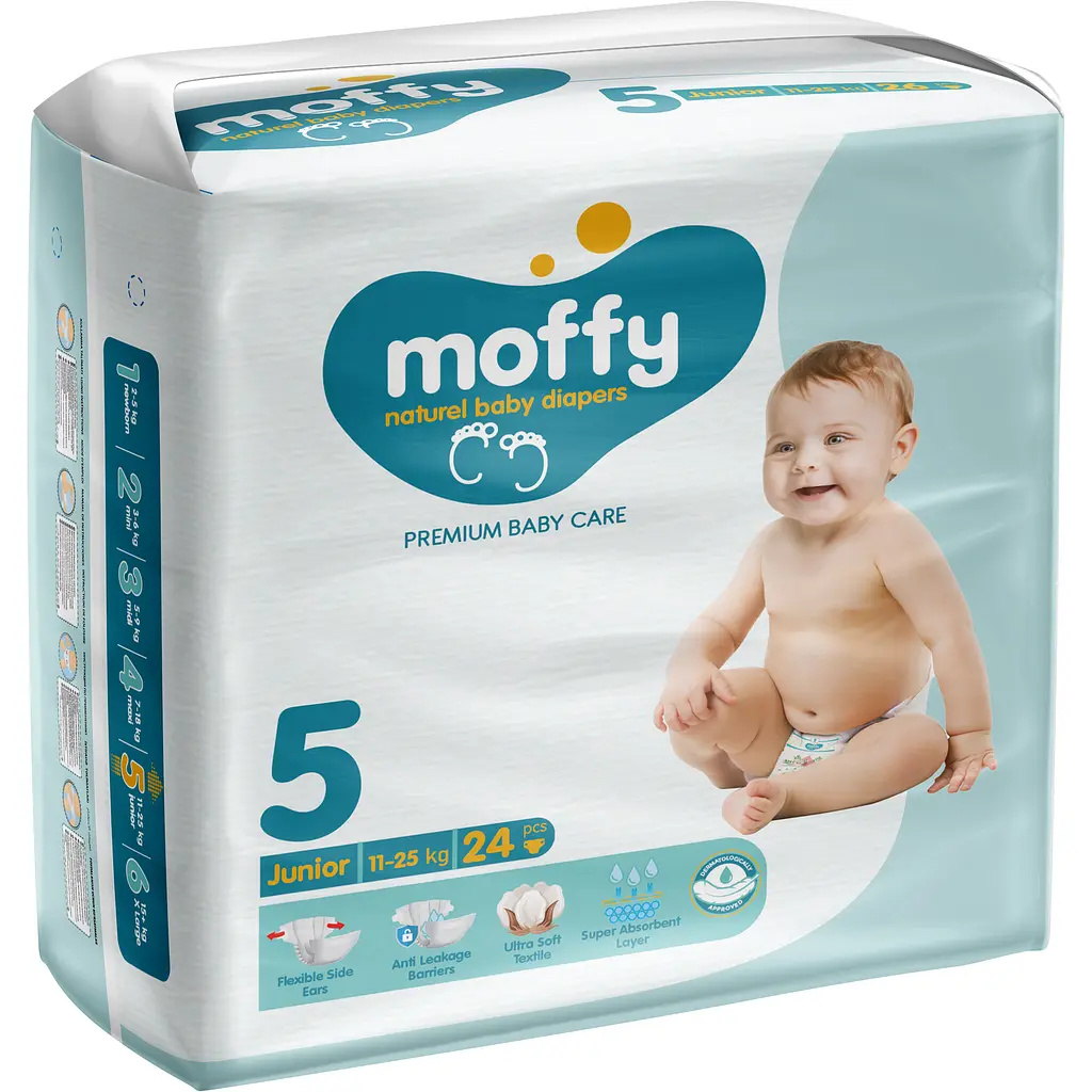Підгузки дитячі Moffy Twin 5 (11-25 кг) 48 шт. (24 шт. x 2) - фото 2