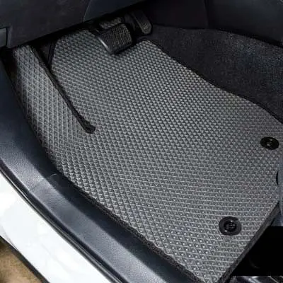 Килимки у салон EVA для Toyota RAV 4 2013-2019 ДВС / Hybrid з підп'ятником Чорні-Синій кант 5 шт - фото 2