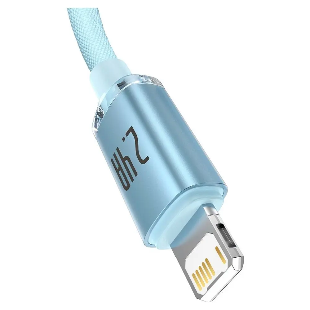 Кабель Baseus Crystal Shine USB - Lightning (M/M), 2.4A, 2 м Sky Blue (CAJY001203) - фото 5