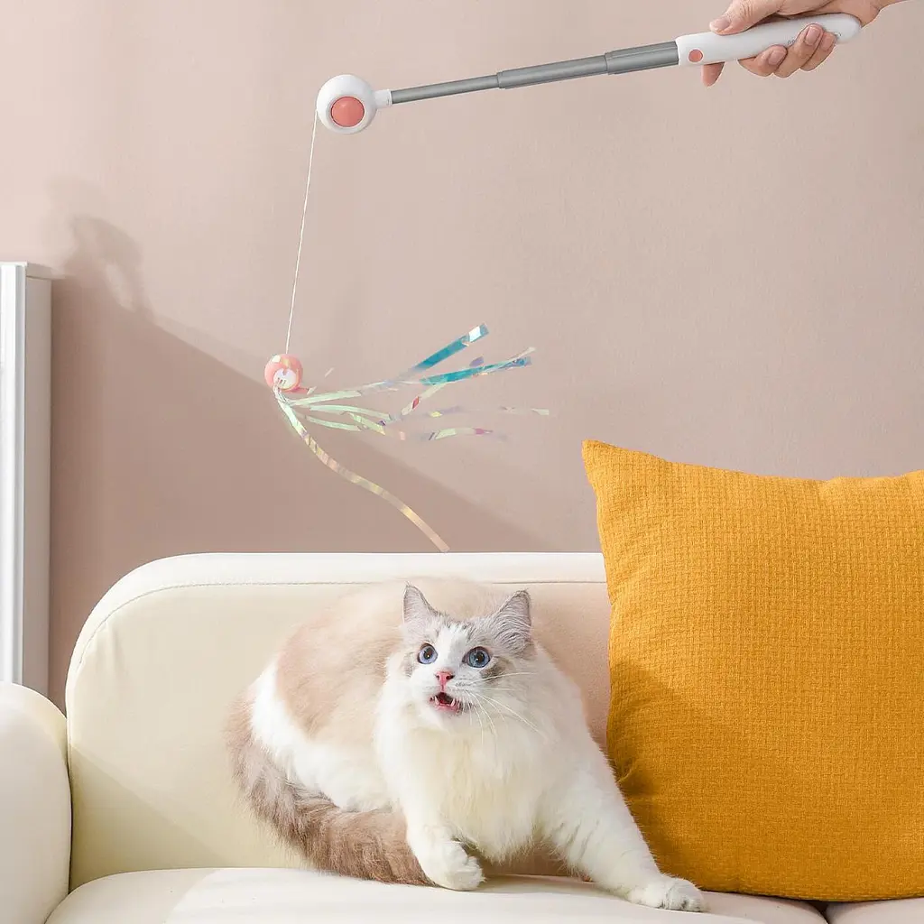 Іграшка для котів Petgravity Інтерактивна висувна вудочка з лазером блакитна (PG-CT053B) - фото 7