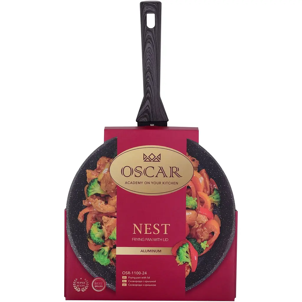 Сковорода Oscar Nest с крышкой 24 см (OSR-1100-24) - фото 5