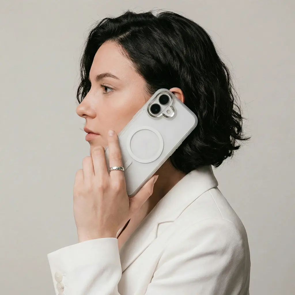 Чехол Apple iPhone 17, Unit MagSafe, белый, прозрачный, магсейф, противоударный, магнитный, панель-накладка с поддержкой MagSafe, с поддержкой беспроводной зарядки, TPU+PC, защита всего корпуса, ударопрочный, ArmorStandart (ARM88998) - фото 5