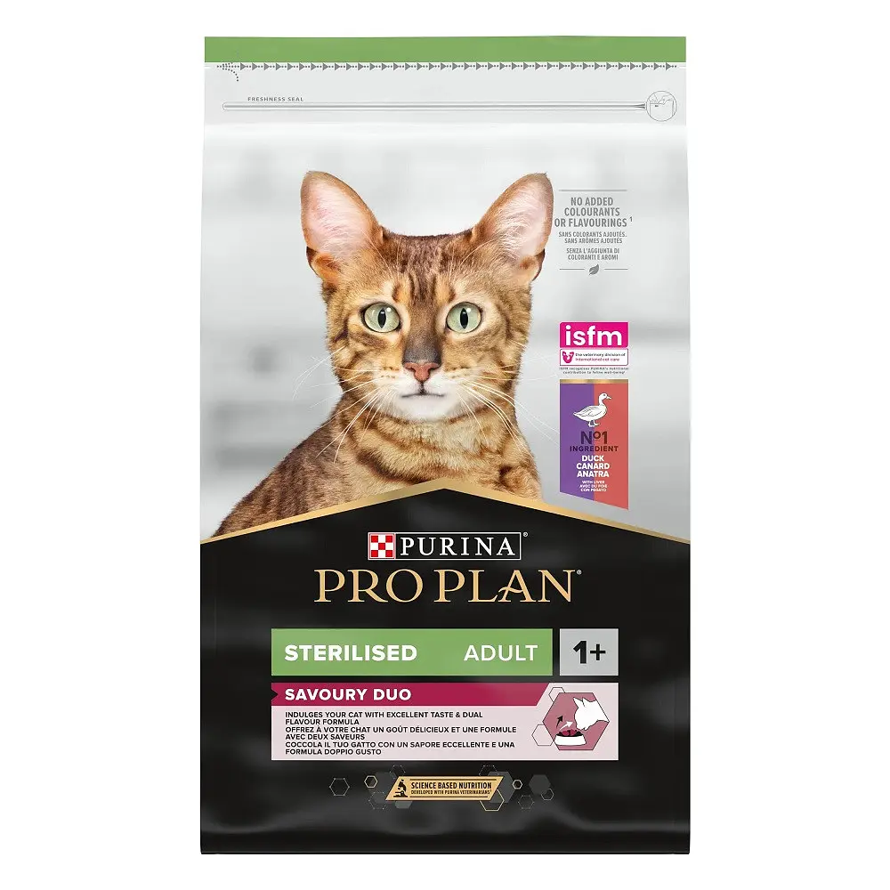 Сухий корм для стерилізованих котів Purina Pro Plan Sterilised з качкою та печінкою 10 кг 12514530