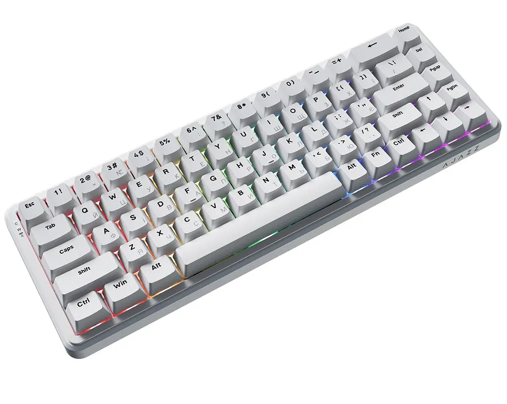 Клавіатура ігрова механічна Ajazz AK-680-MAX Magnetic Switch RGB USB White - фото 2
