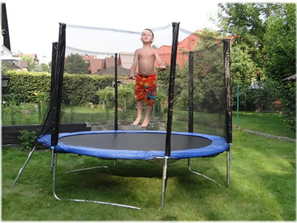 Батут Sky Jump 10ft с наружной сеткой 312 см синий - фото 5