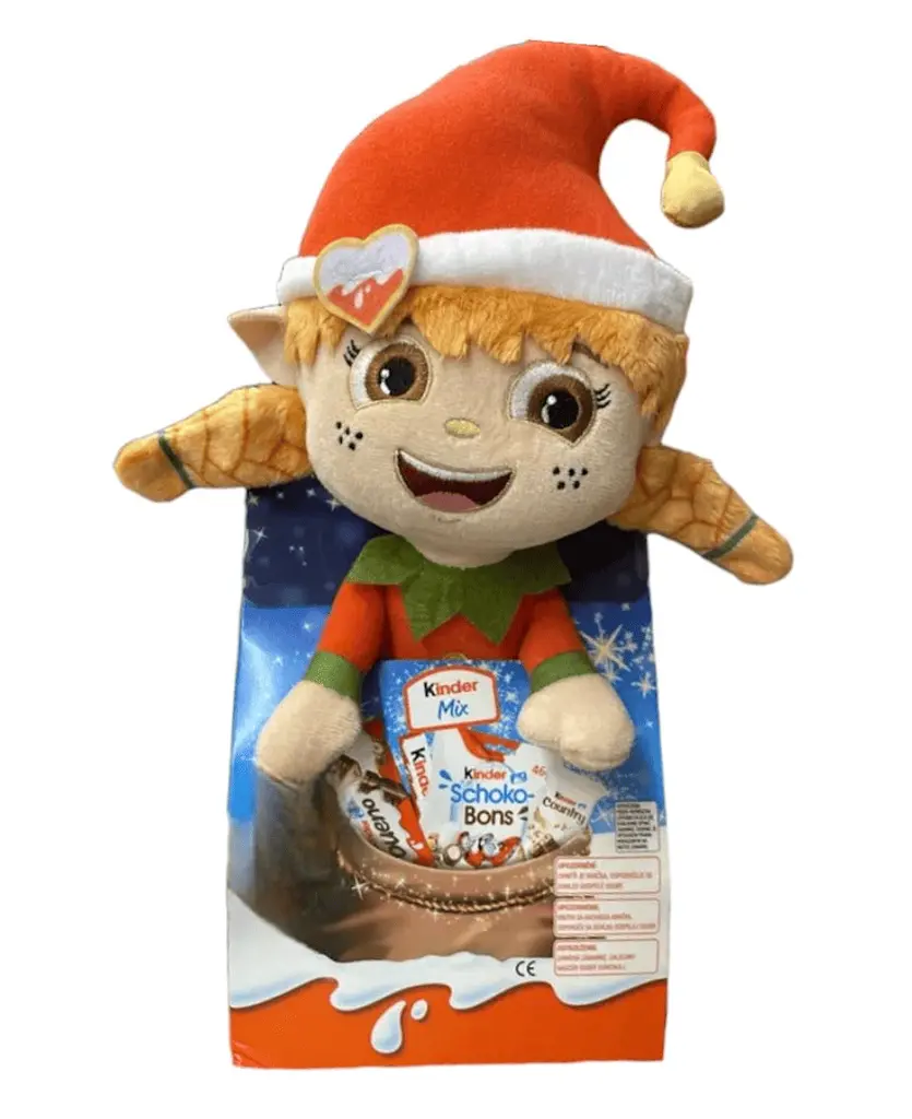 Новорічний набір солодощів з м’якою іграшкою Дівчинка Ельф Kinder Maxi Mix 133г - фото 5