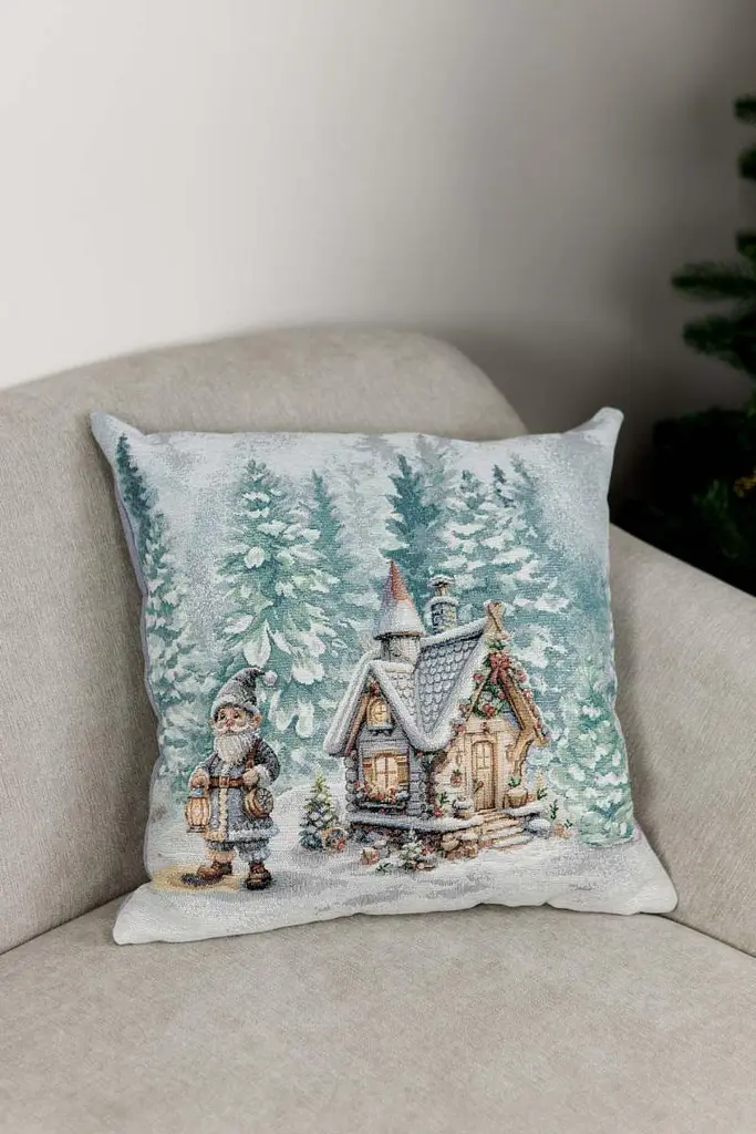Наволочка Прованс гобеленова Казкові гноми Будиночок 45х45 см (38483) - фото 3