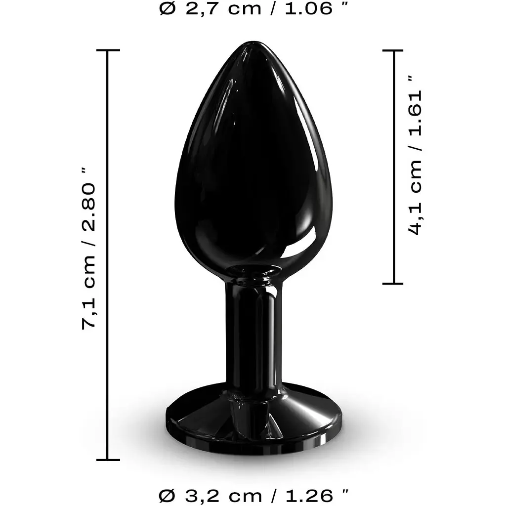 Металева анальна пробка з кристалом Dorcel Diamond Plug Black S - фото 5