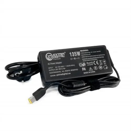 Блок живлення Extradigital для ноутбуків Lenovo 20V, 6.75A, 135W, 11.0x5.5 (PSL3893)