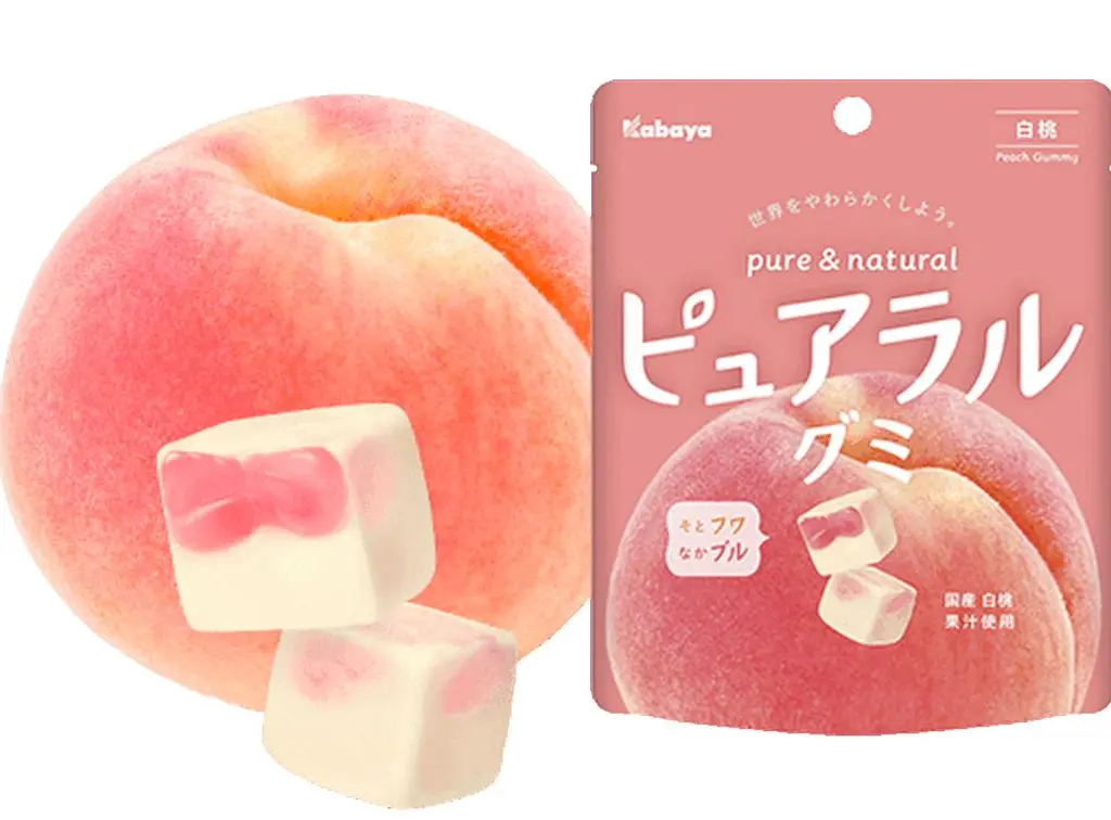 Жувальні цукерки Kabaya Pureral Gummy зі смаком білого персика 58г - фото 6