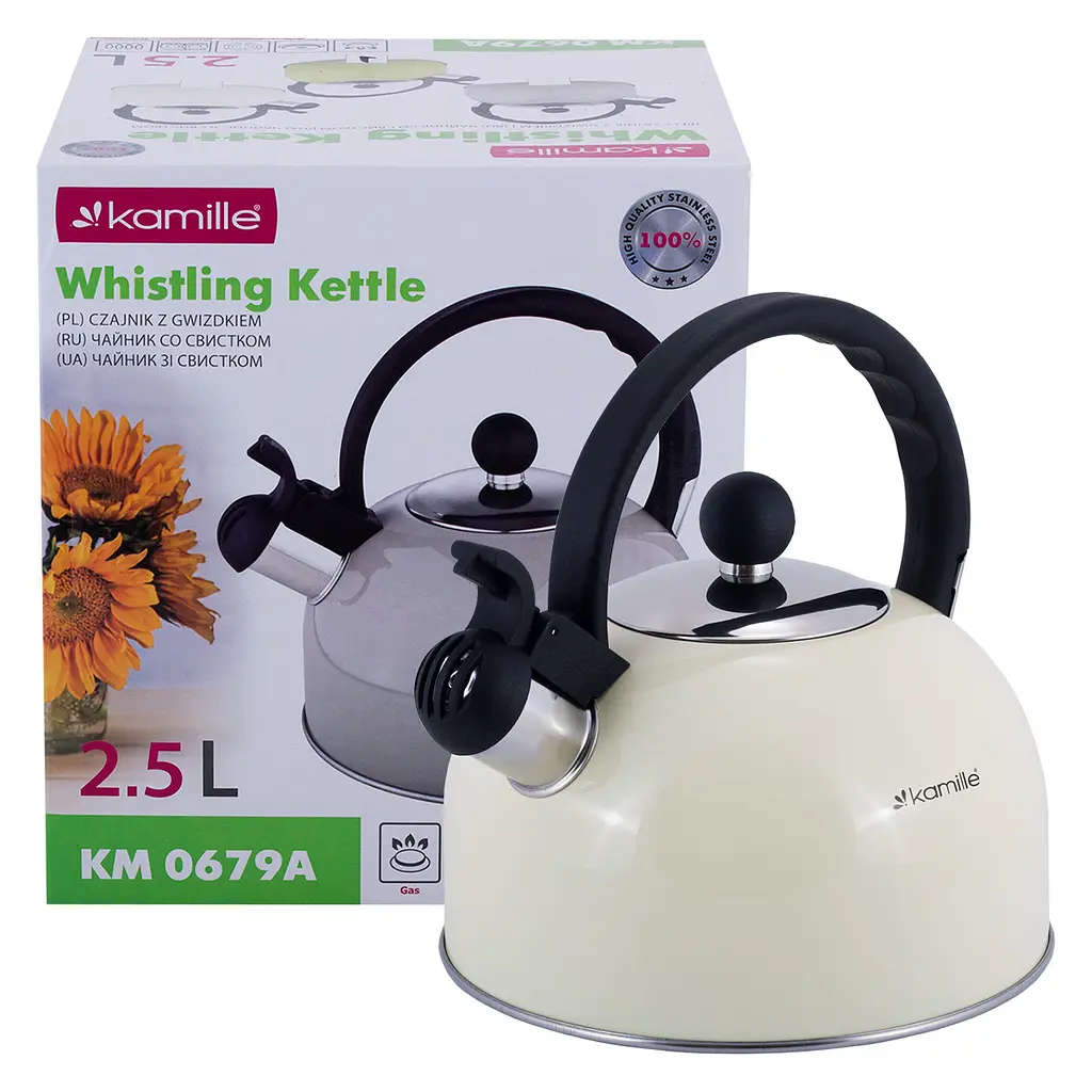 Чайник зі свистком Kamille KM-0679BG 2.5 л бежевий - фото 9