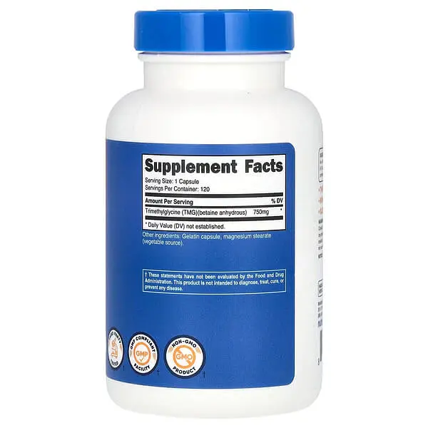 Бетаин TMG 750 mg 120 Capsules Nutricost vit0006487 - фото 2
