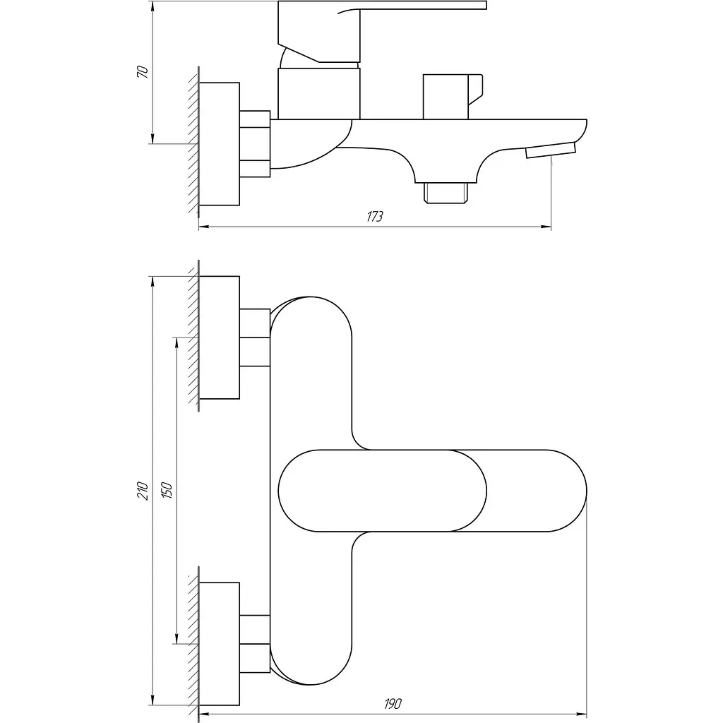 Змішувач для ванни Globus Lux Ontario GLO-0102N (18439) - фото 13