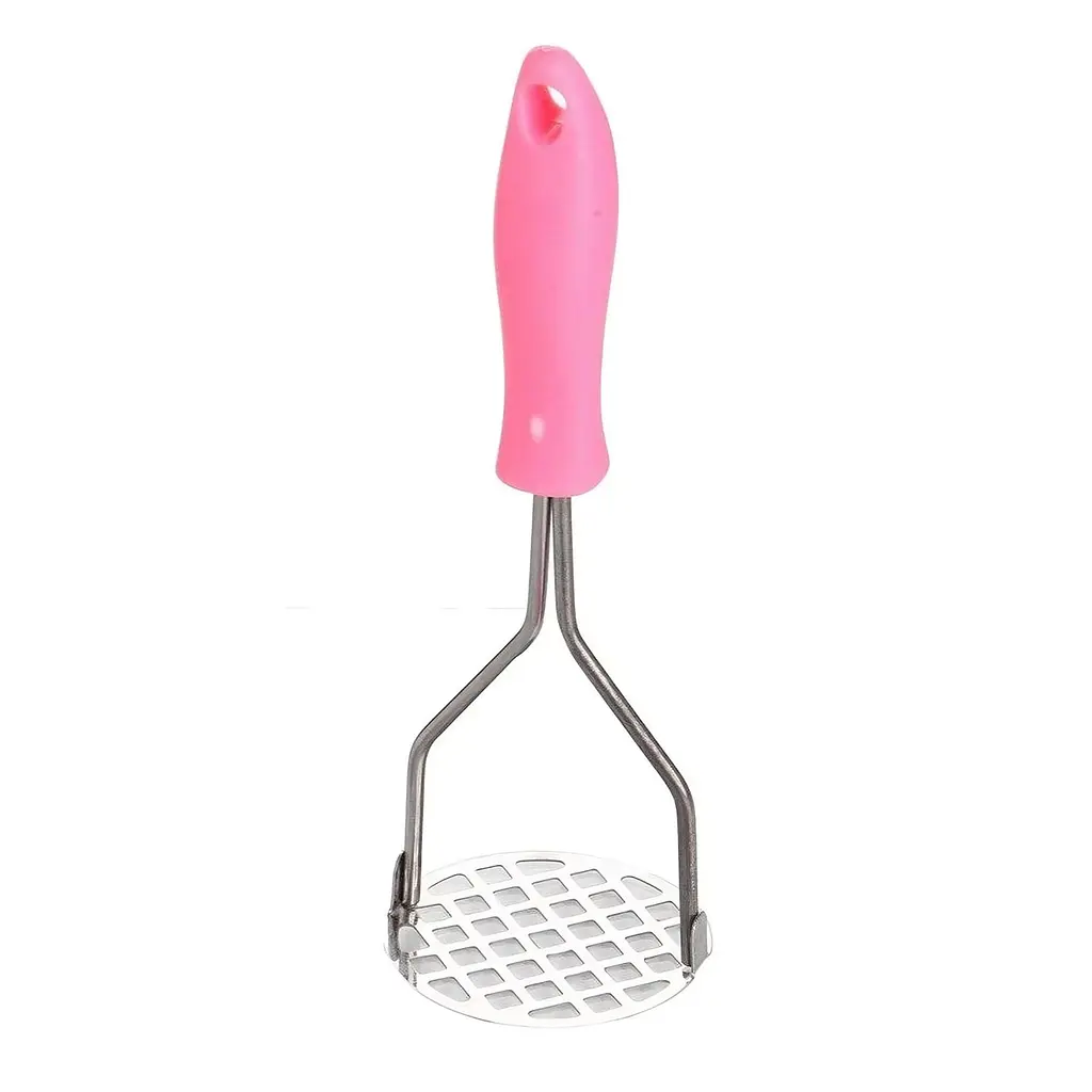 Товкачка картоплем'ялка для картоплі із пластиковою ручкою 22.5 см, Kitchen Master Рожевий 86581 - фото 3