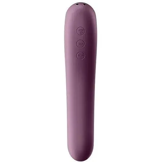 Вакуумний стимулятор із вібрацією Satisfyer Dual Kiss Бордовий - фото 4