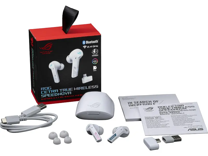 Комп'ютерна гарнітура Asus ROG Cetra True Wireless SpeedNova Moonlight White (90YH03Y0-BTUA10) - фото 3
