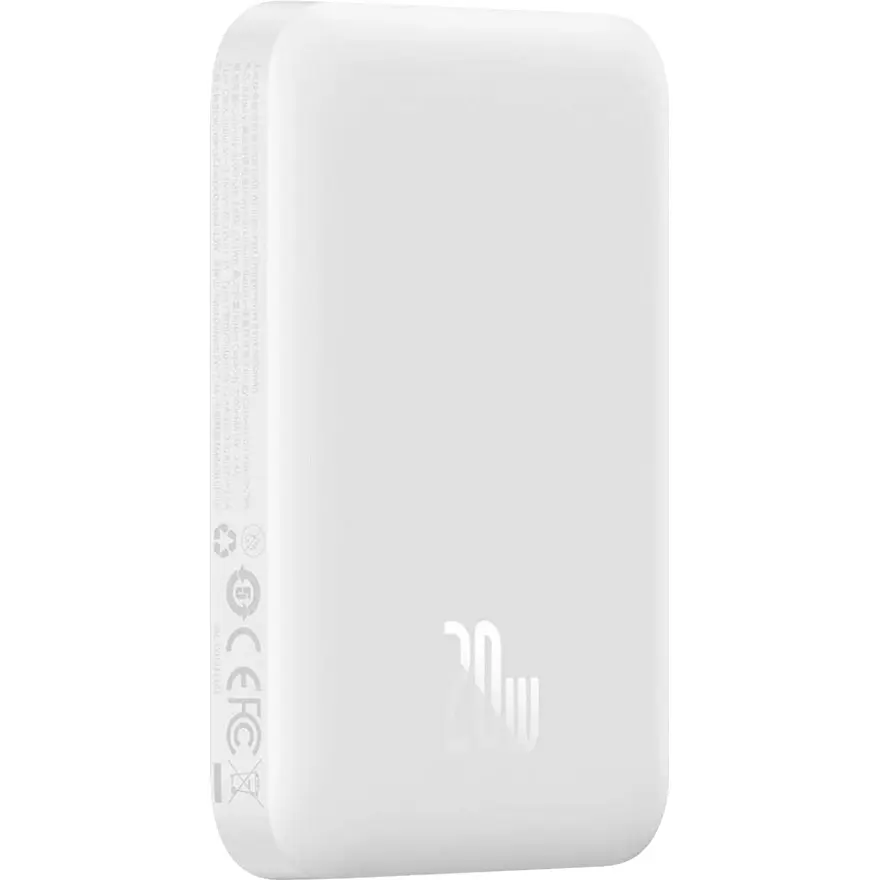 Зовнішній акумулятор Baseus Magnetic Bracket Mini 6000mAh 20W White [PPCX020002] [101228] - фото 3