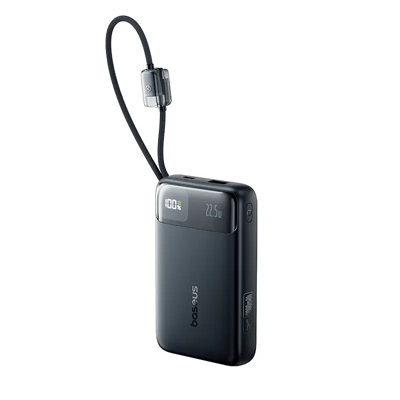 Зовнішній аккумулятор Baseus EnerFill FC11 Digital Display Power Bank with Dual Built-in Cables 20000mAh 22.5W Cosmic Чорний