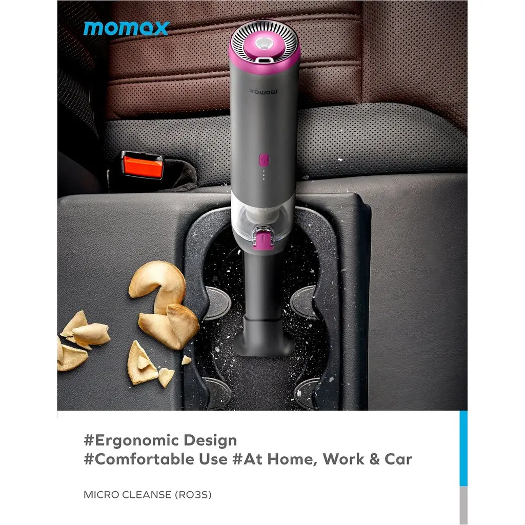 Автомобільний пилосос MOMAX Micro Cleanse RO3E рожевий/сірий [173805] - фото 8