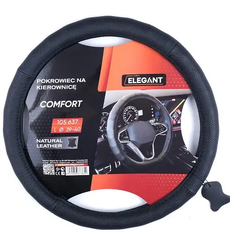 Чохол керма Elegant L 39-41 см Масаж Перфорація 1 шов Екошкіра Чорний (EL105 637)