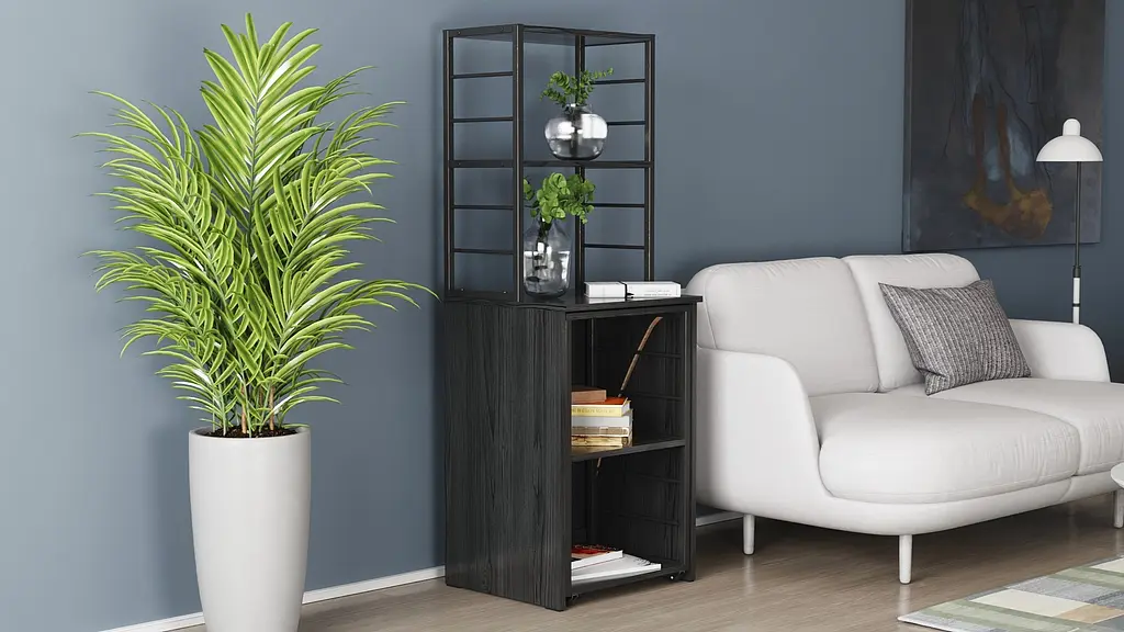 Стіл-тумба трансформер Смарт 3/2 з етажеркою Ferrum-decor 1430x1450x600 Чорний метал ДСП Сосна Кембра 16 мм (FRD-105118) - фото 6