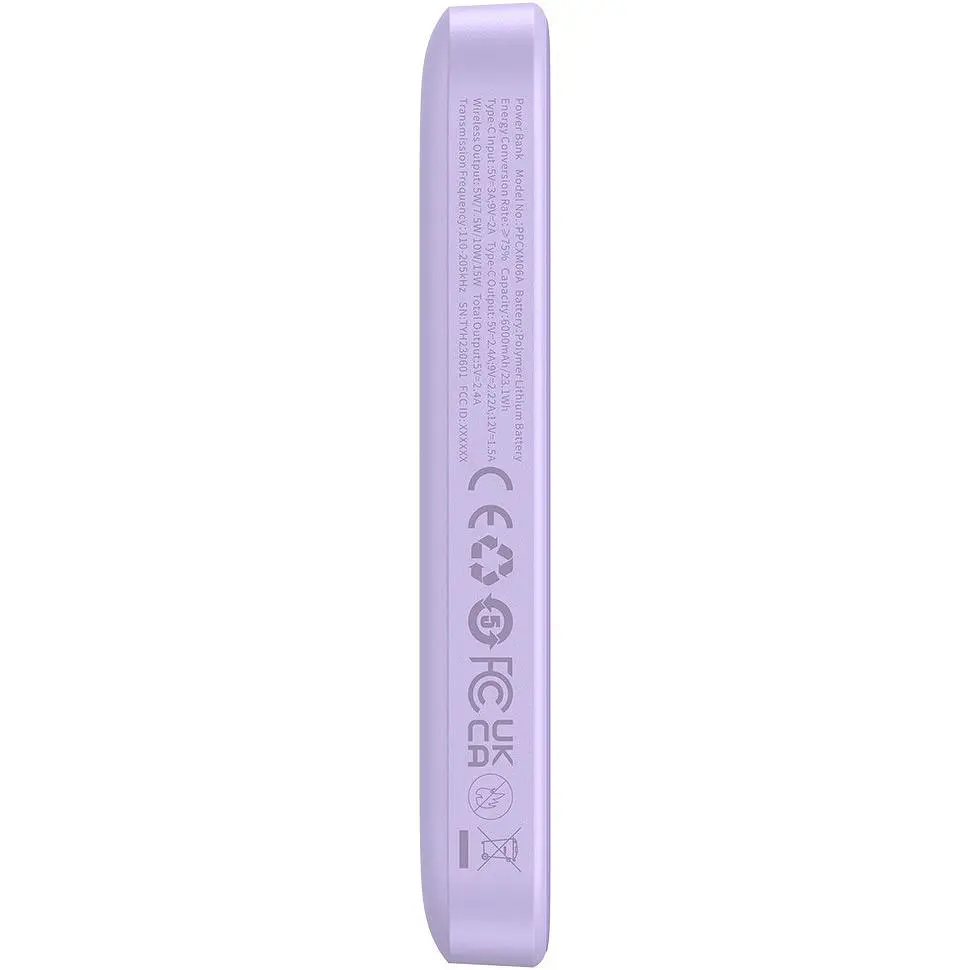 Зовнішній акумулятор Baseus Magnetic Bracket Mini 6000mAh 20W Purple (P10059002513-00) [141929] - фото 7