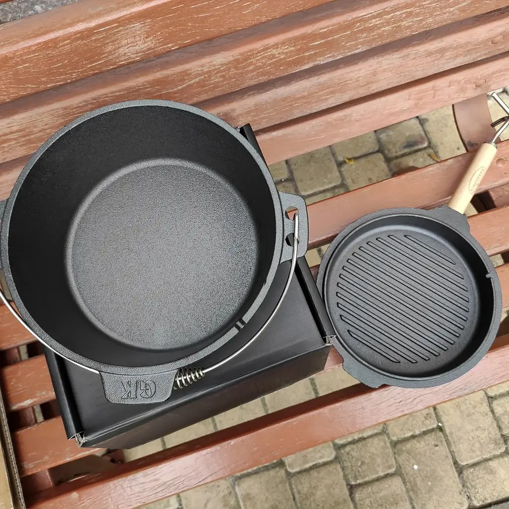 Набір для запікання Gusskoenig казан з кришкою та пательня підйомник 2 в 1, 12 л (170066) - фото 4