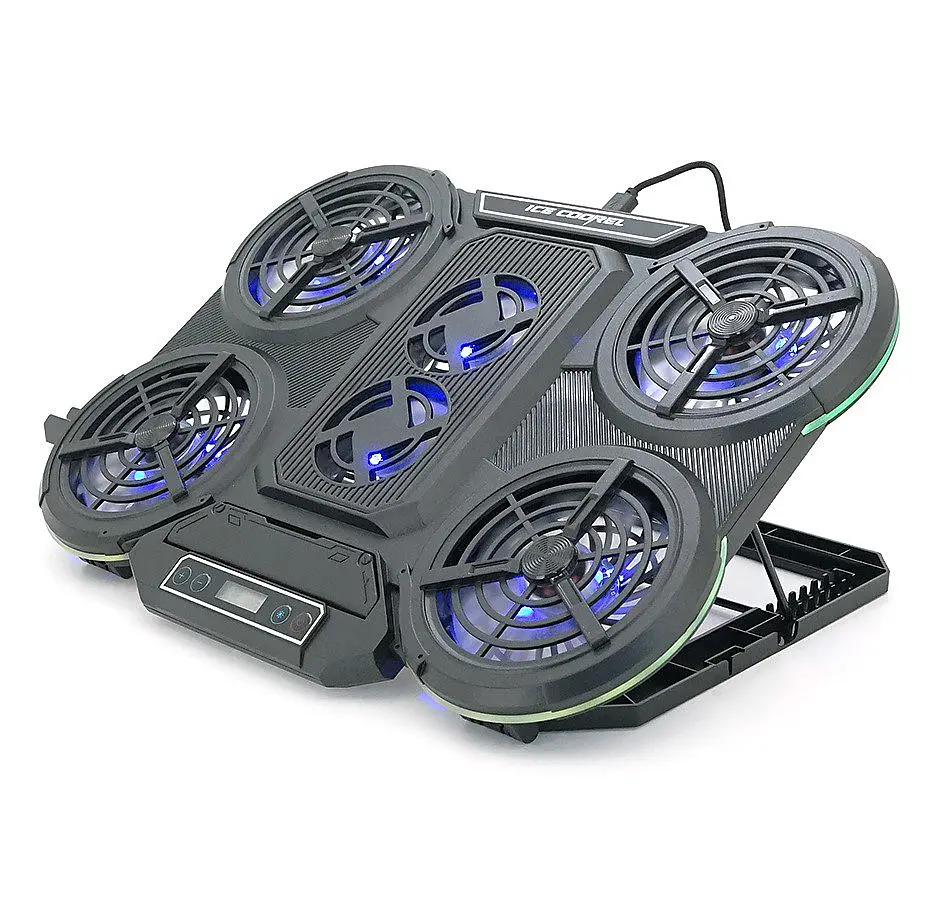 Охолоджувальна підставка для ноутбука 17 дюймів IceCoorel Q-6 6xfans RGB LCD - фото 5