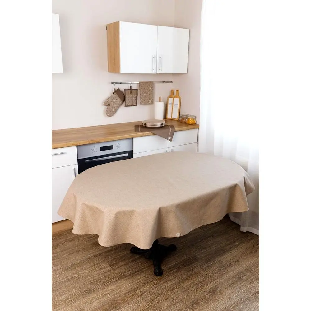 Скатертина Прованс Кориця овальна 133х240 см мокко (41209) - фото 2