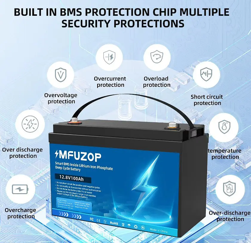 Акумулятор MFUZOP LiFePO4 12,8 V 100 Ah (2104618904) - фото 6
