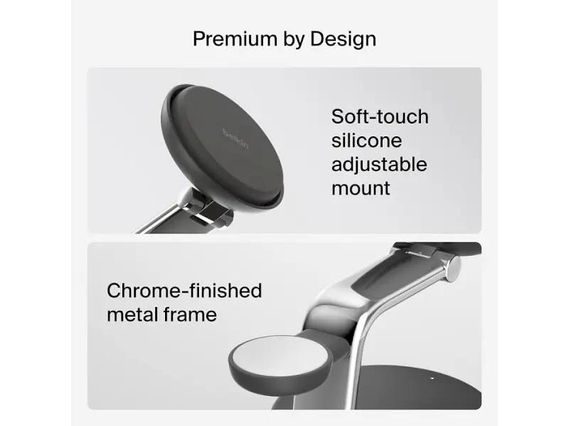 Бездротовий зарядний пристрій Belkin UltraCharge Pro 3-in-1 Magnetic 25 W Charcoal (WIZ040KQCH) - фото 11