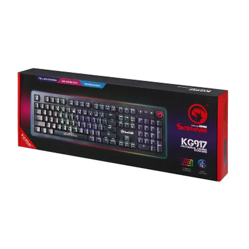 Клавіатура Marvo KG917 Multi-LED Mechanical Blue Switch - фото 6
