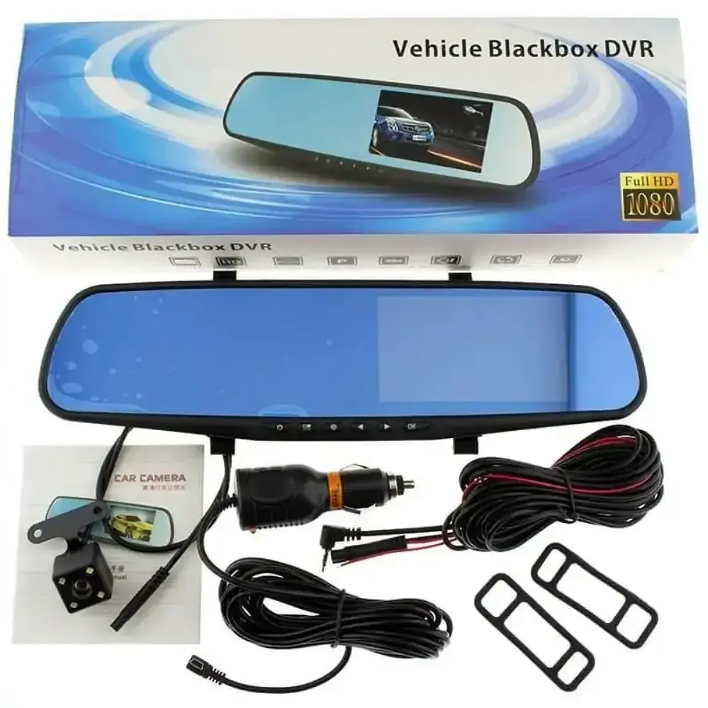 Дзеркало з відеореєстратором Vihicle blackbox DVR L9000 4.3" (2 камери) Full HD - фото 7