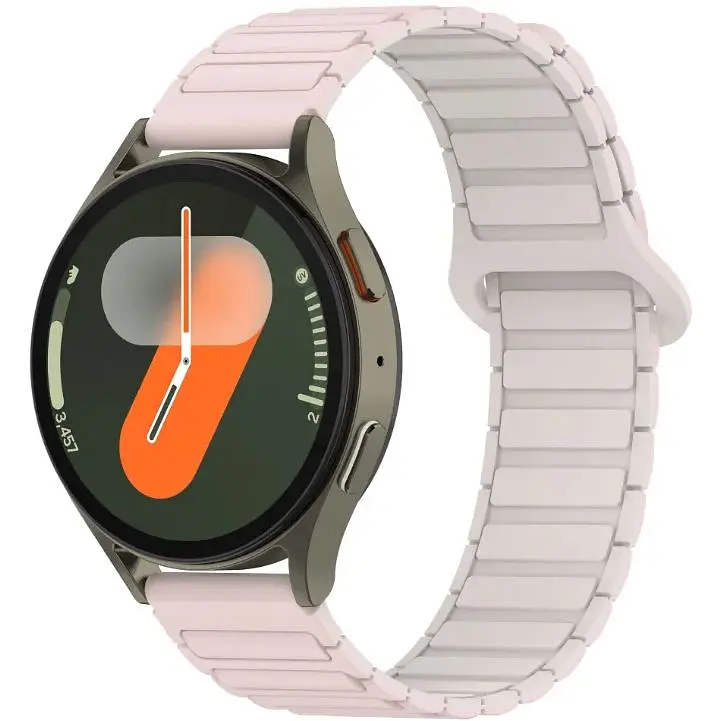 Ремінець DK CDK для Xiaomi Haylou LS02 20mm Silicone Shaped Magnetic Band (018822) (pink / ivory) - фото 3
