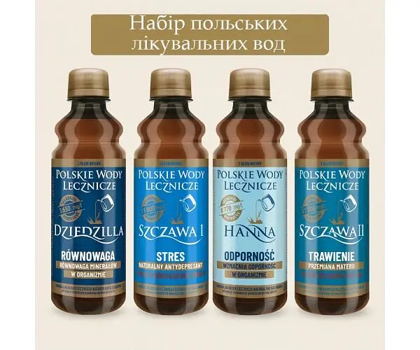 Polskie Wody Lecznicze, 4 шт. х 330 мл, Набір Польських лікувальних мінеральних вод для комплексної підтримки організму - фото 2
