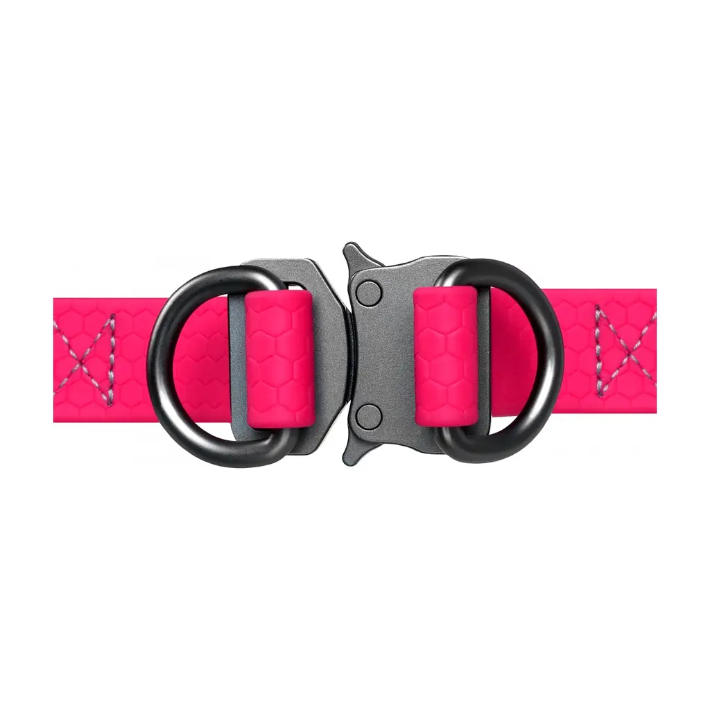 Шлея для собак WAUDOG Waterproof металічна пряжка-фастекс Ш 15 мм Д 40-55 см рожева (27647) - фото 3