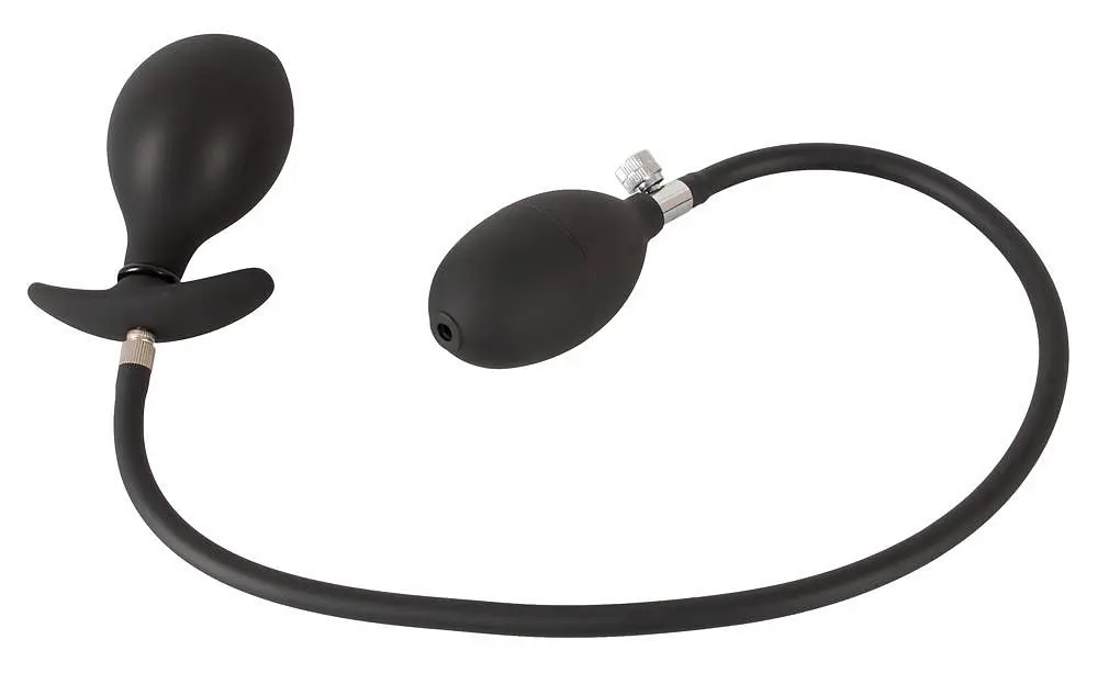 Анальна пробка Inflatable Plug 8 см (чорний) - фото 4