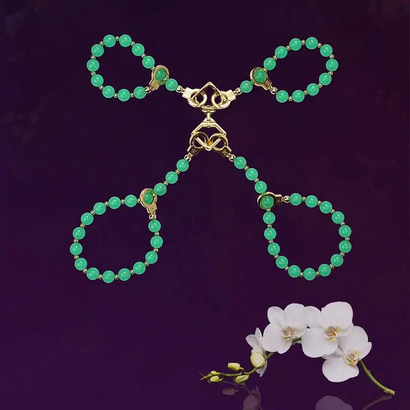 Нефритові наручники та поножі LOCKINK Jade Handcuffs Anklecuffs SX2839 104184 - фото 2