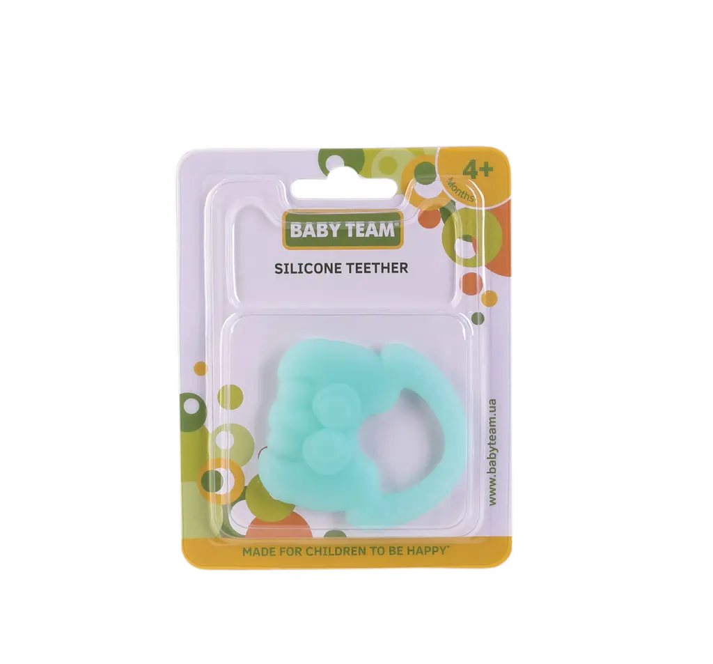 Прорезыватель силиконовый Baby Team Морские жители, бирюзовый (4008_бирюзовая_медуза) - фото 2